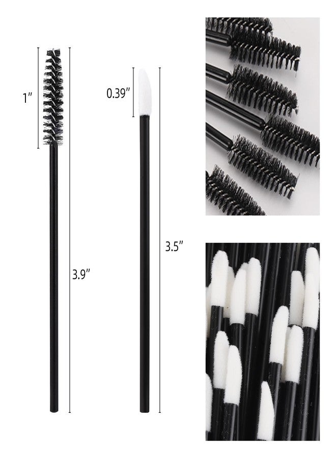 Tbestmax 600 Pcs Mascara Wands and Lip Brush, Black Lipstick Wands Eyebrow Spoolies Brush for Eyelash Extensions Disposable Makeup Applicator Beauty Tool Kits - Image 2
